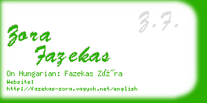 zora fazekas business card